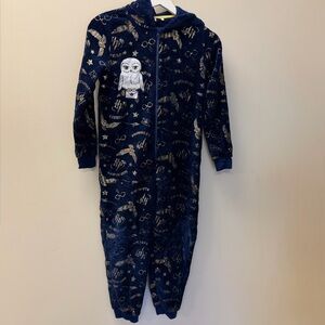 Harry Potter Hedwig Owl Hooded Fleece Onesie Pajamas | Kids 9–10